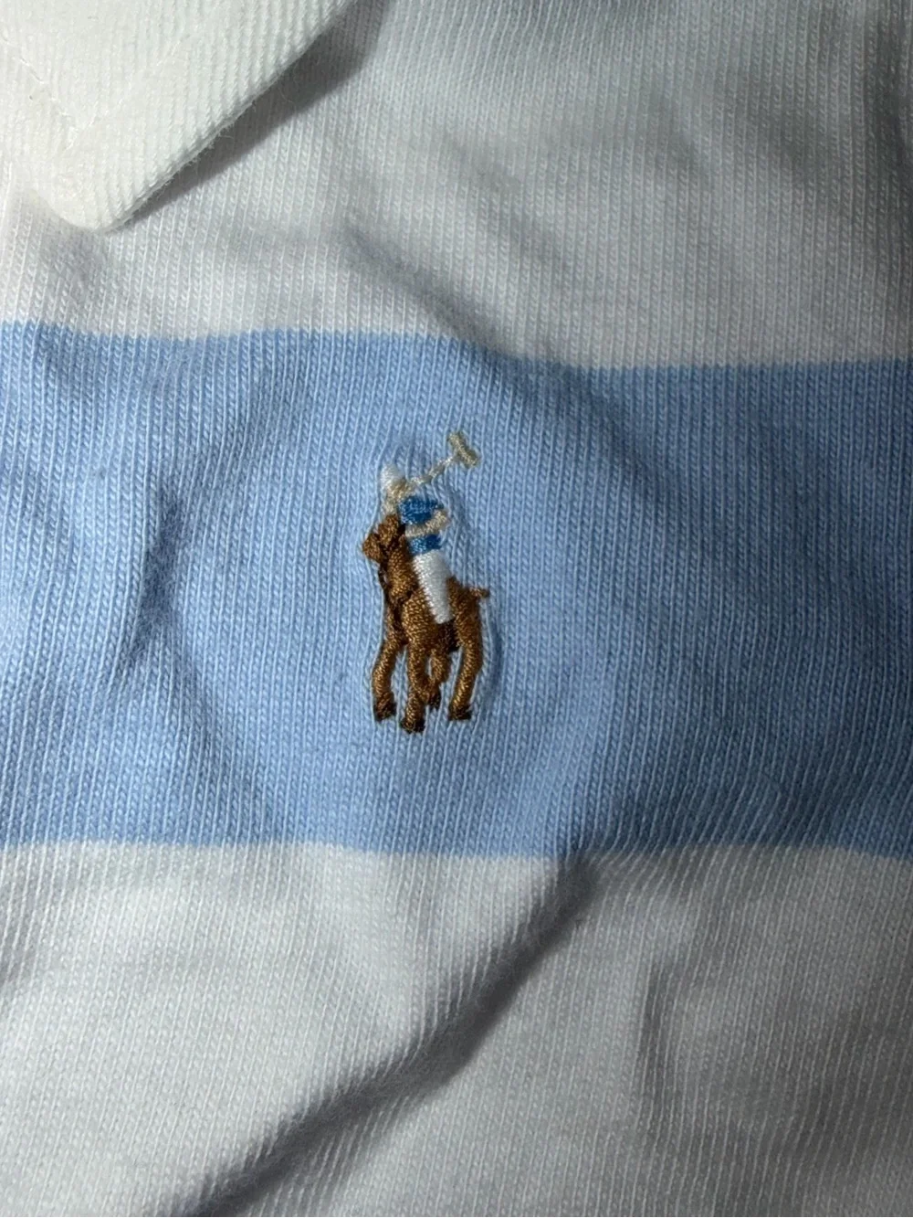 Ralph Lauren Blue & White Striped Polo One-Piece